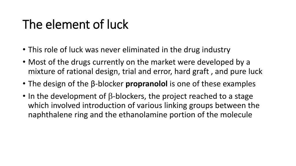 the element of luck the element of luck