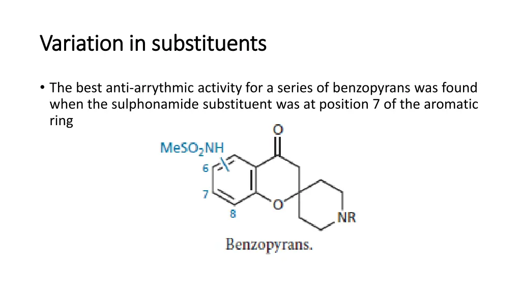 variation in substituents variation 6