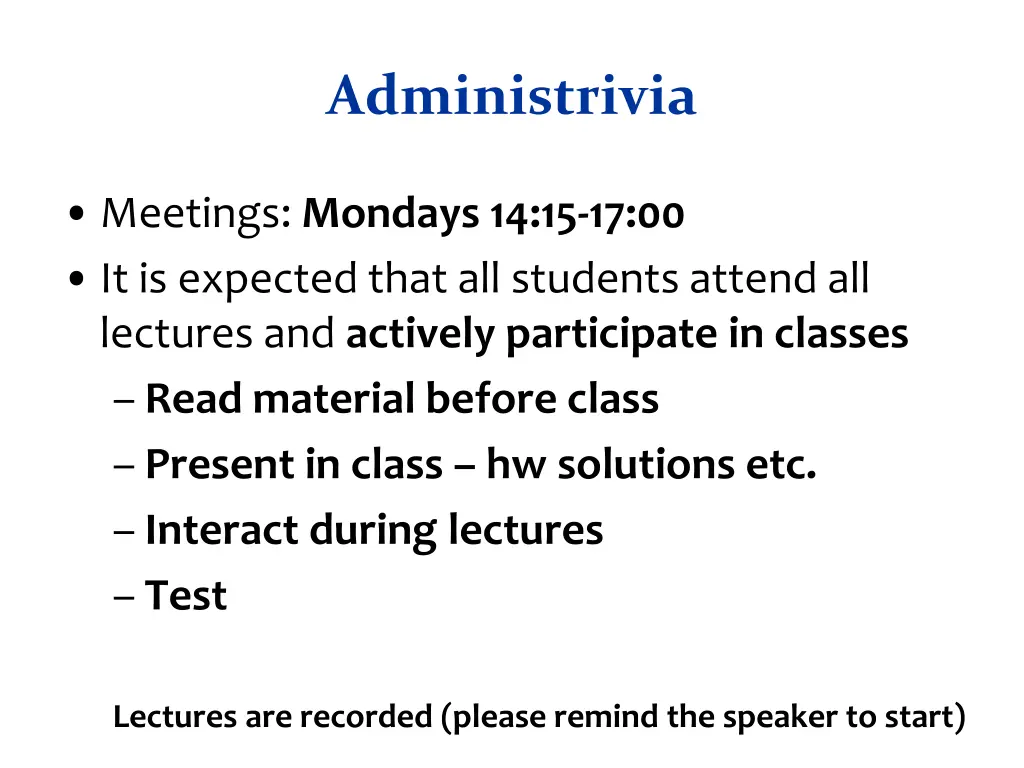 administrivia