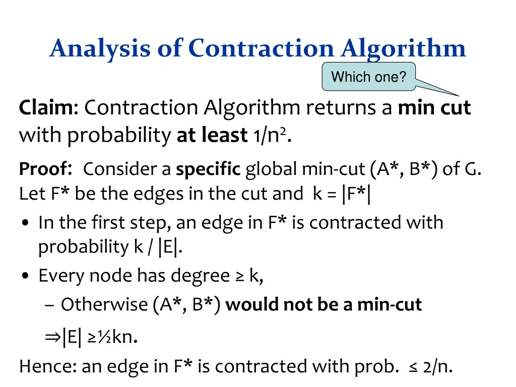 analysis of contraction algorithm