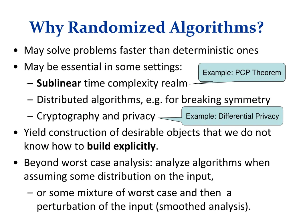 why randomized algorithms