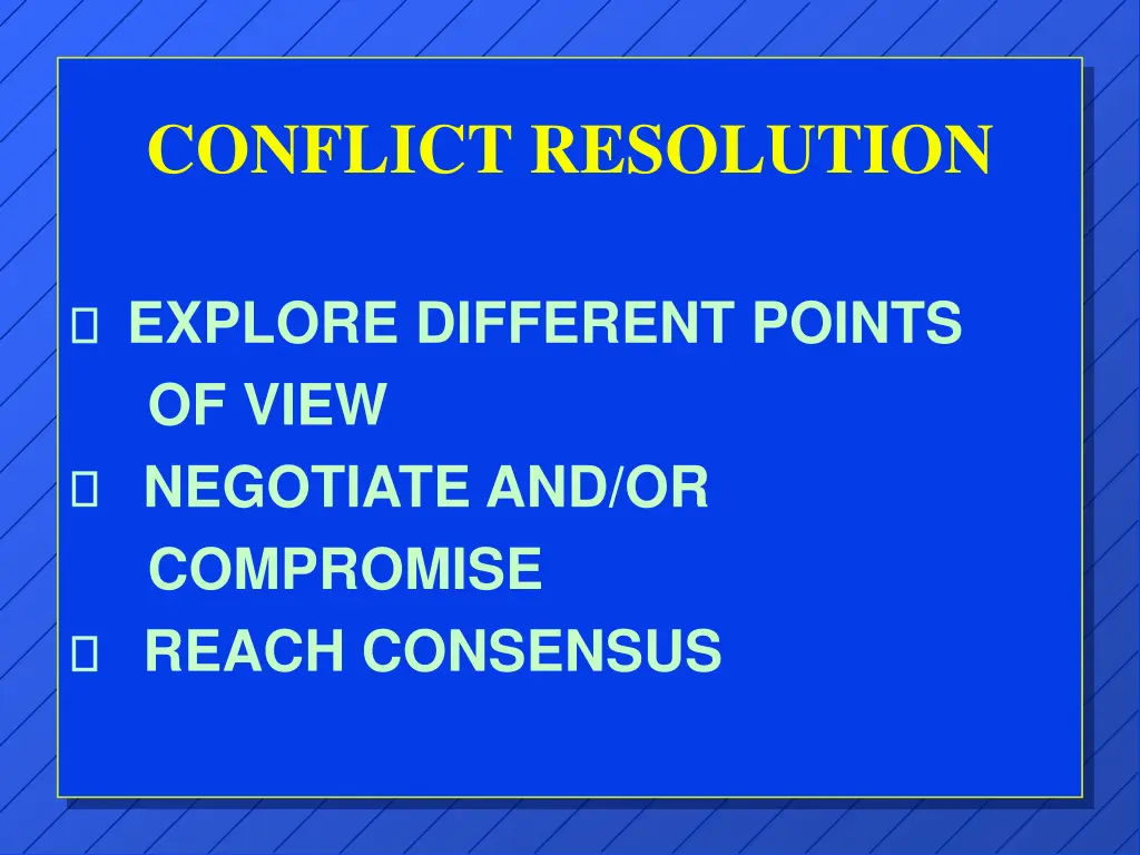 conflict resolution 1
