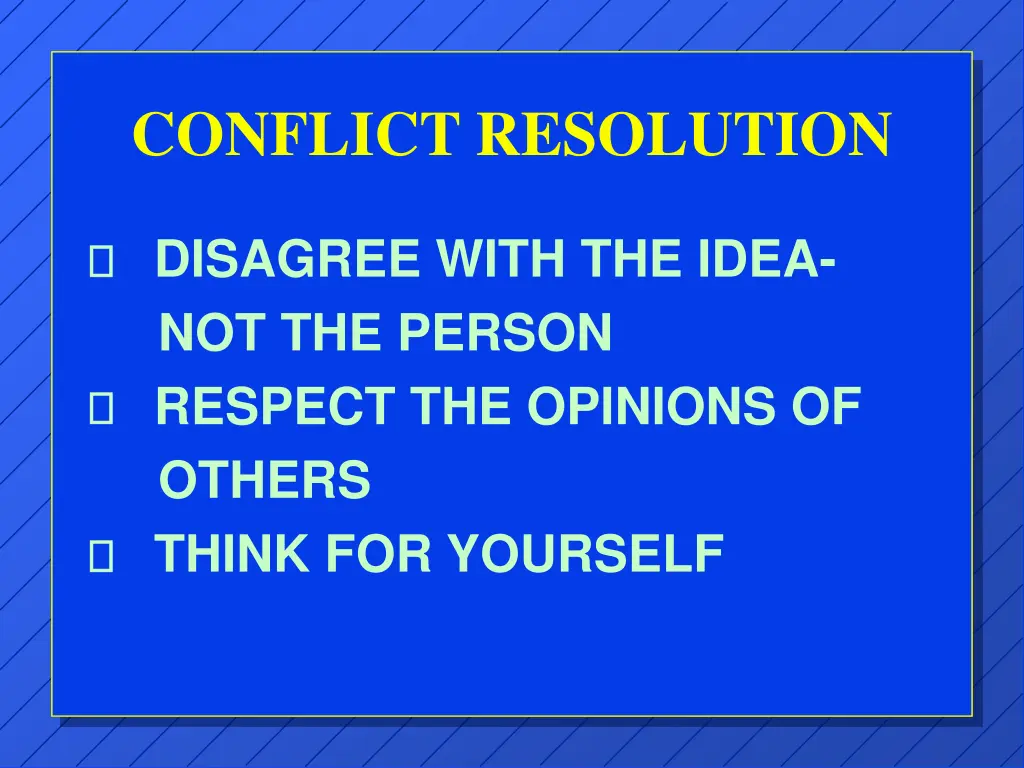 conflict resolution