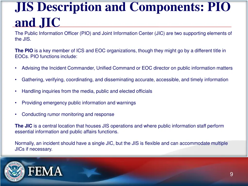 jis description and components