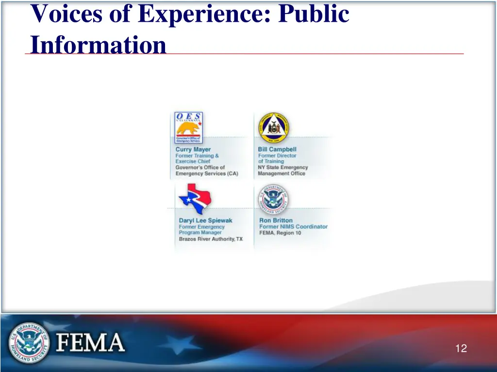 voices of experience public information