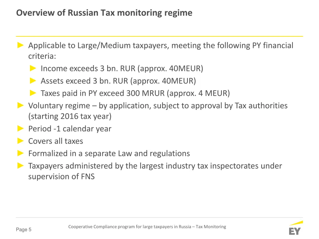 overview of russian tax monitoring regime