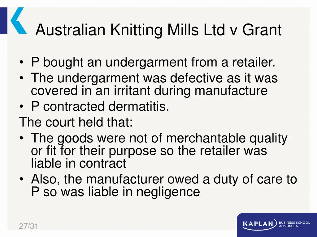 australian knitting mills ltd v grant