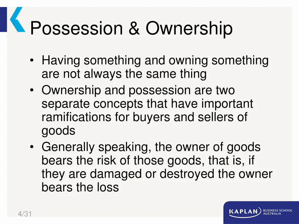 possession ownership