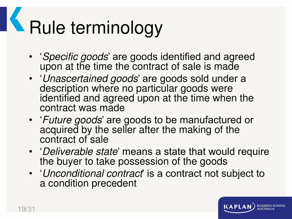 rule terminology