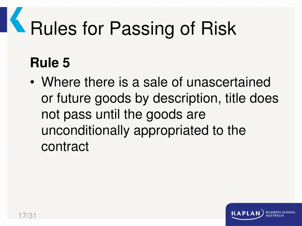 rules for passing of risk 2