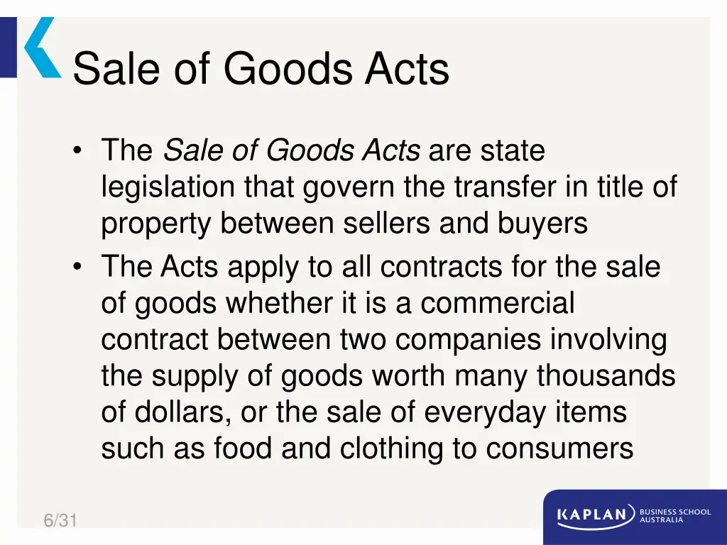 sale of goods acts