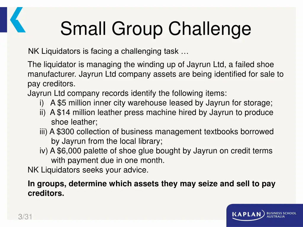 small group challenge