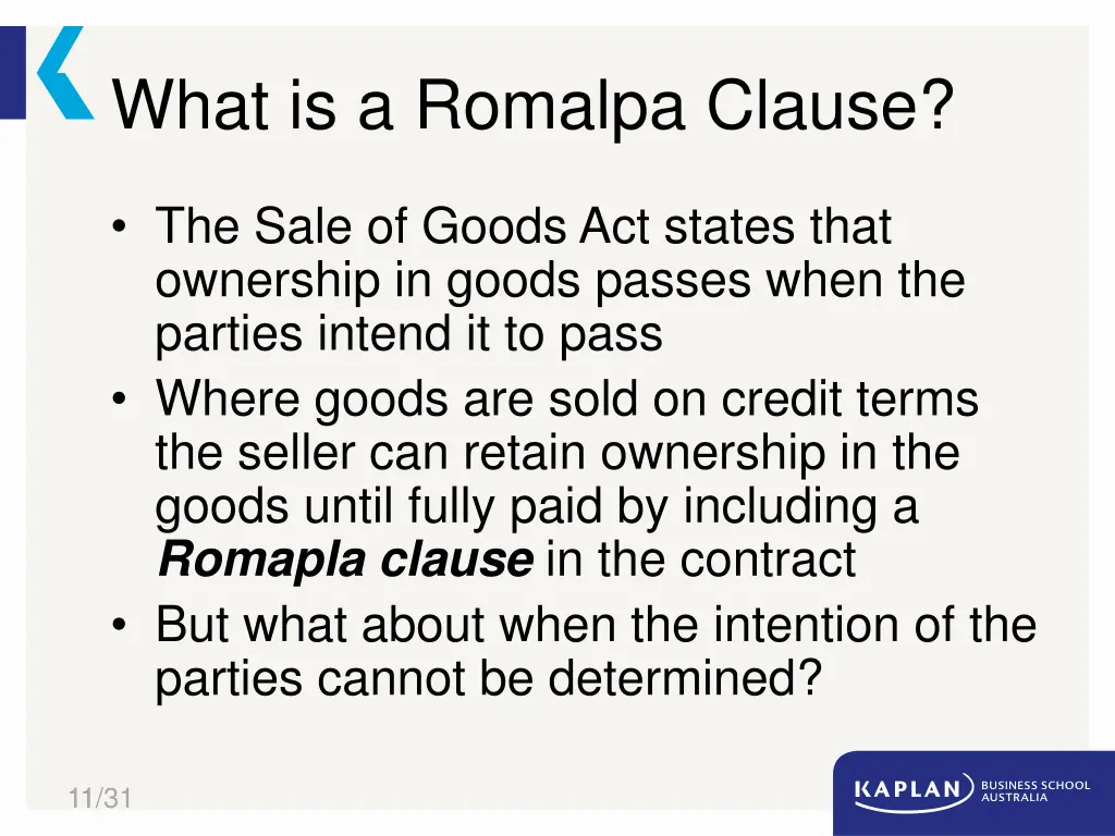 what is a romalpa clause