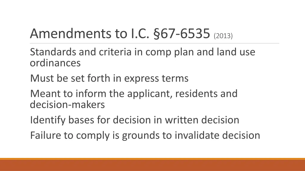 amendments to i c 67 6535 2013 standards