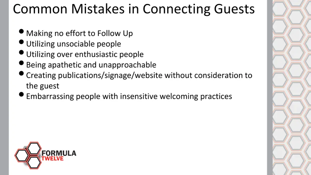 common mistakes in connecting guests