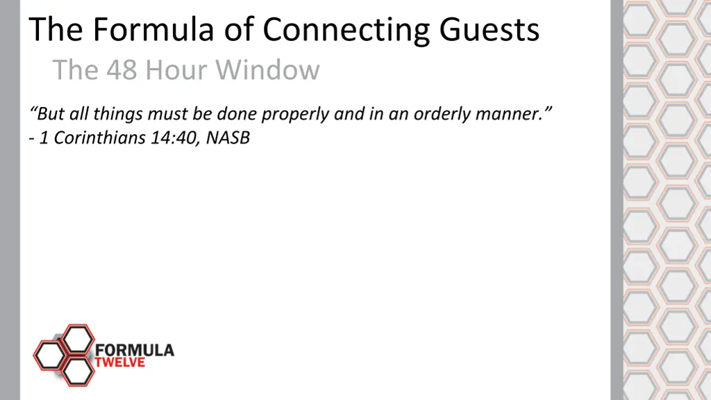 the formula of connecting guests the 48 hour 1