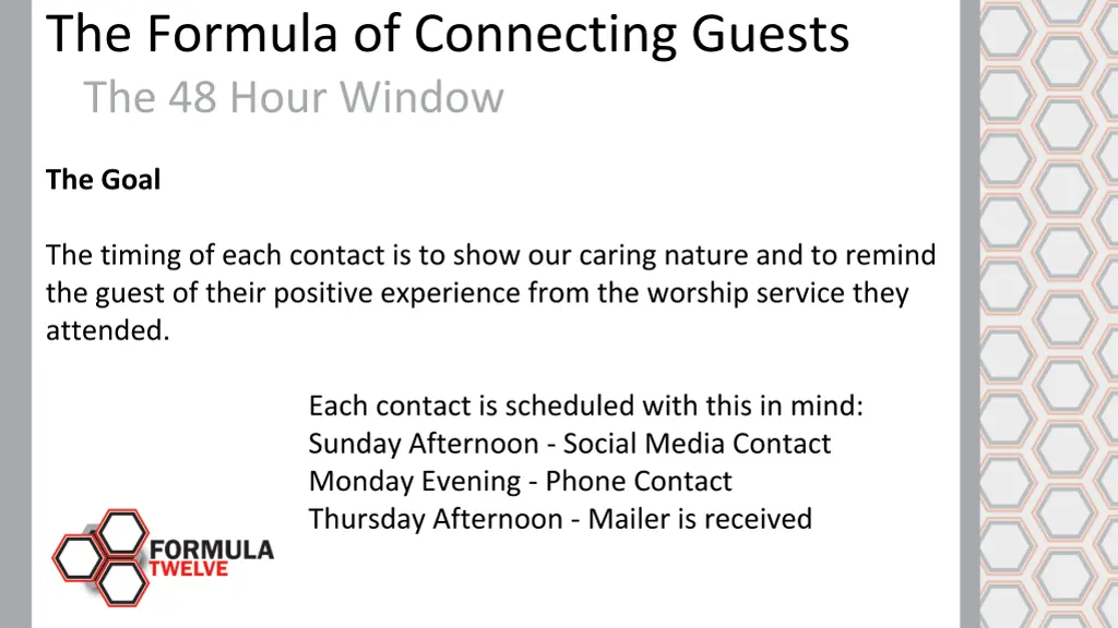 the formula of connecting guests the 48 hour 14