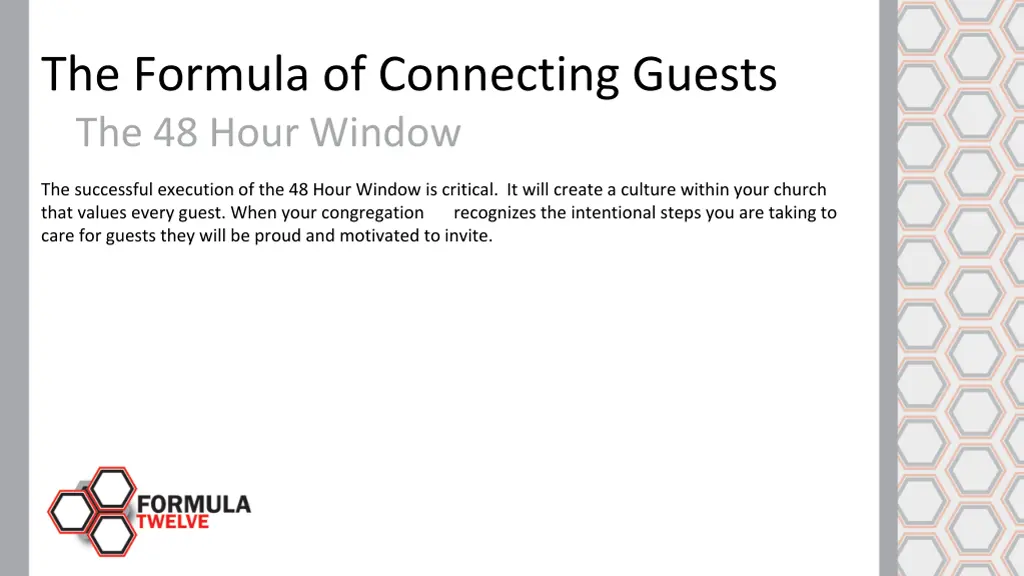 the formula of connecting guests the 48 hour 15
