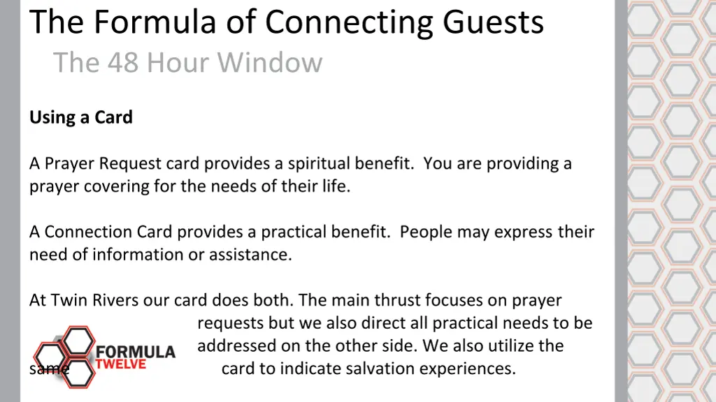 the formula of connecting guests the 48 hour 4