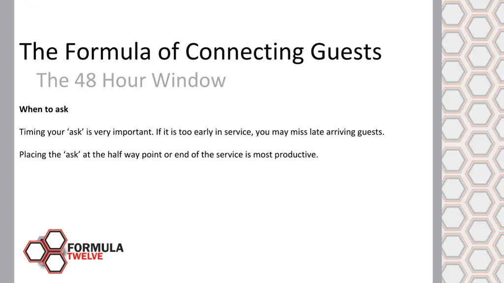 the formula of connecting guests the 48 hour 6