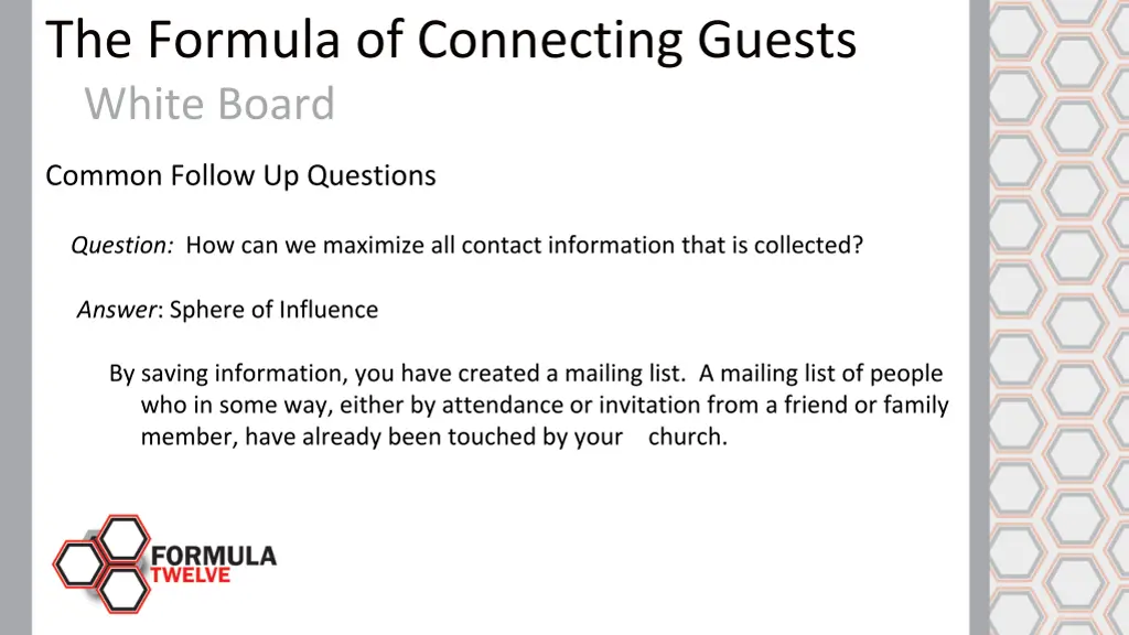 the formula of connecting guests white board 3
