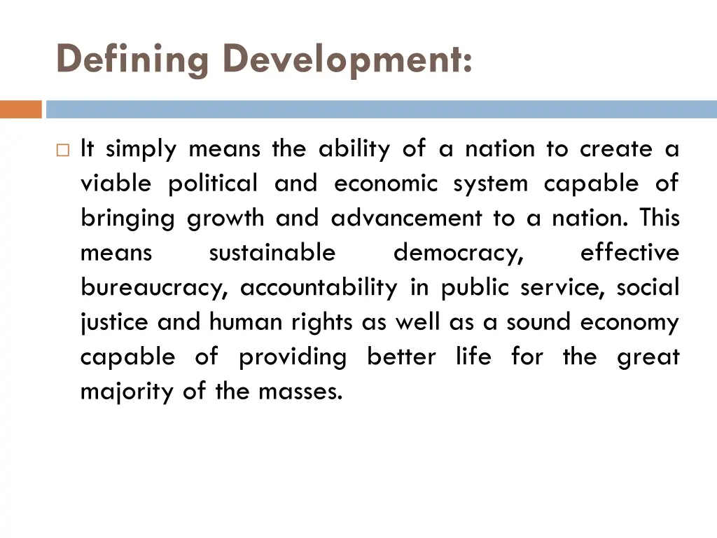 defining development
