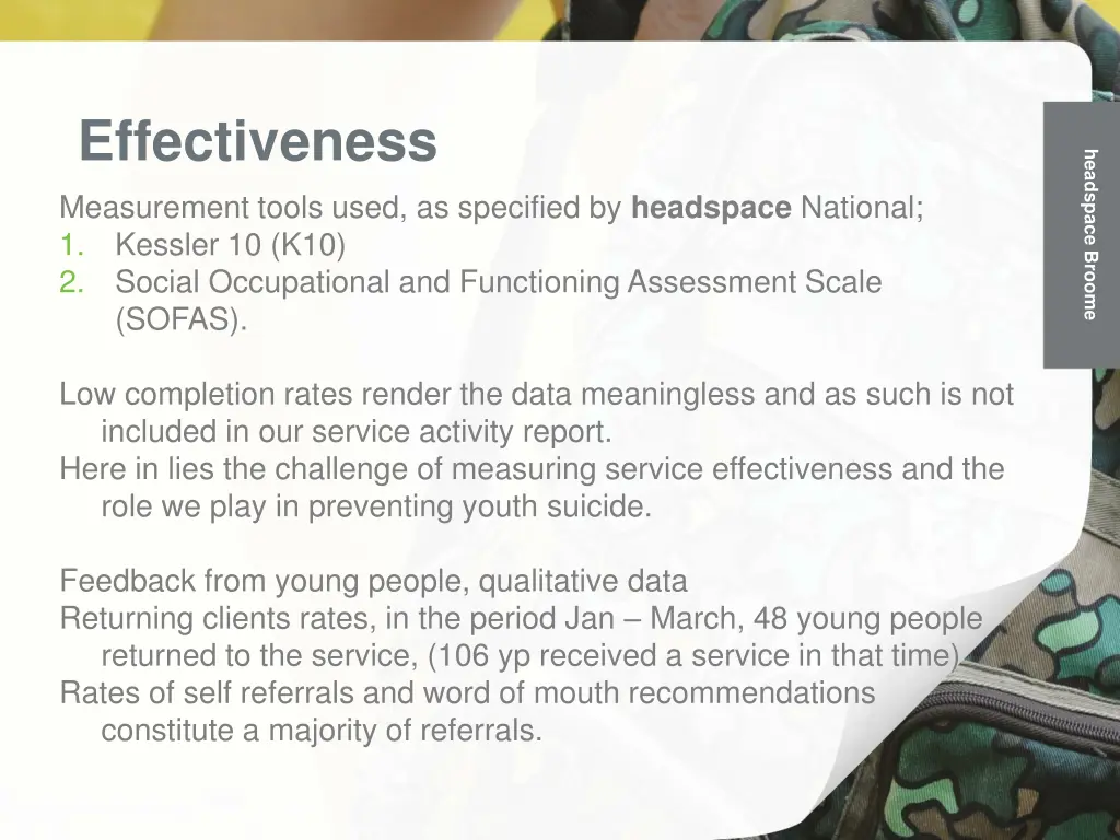 effectiveness measurement tools used as specified