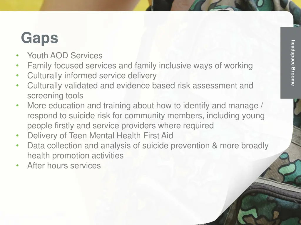 gaps youth aod services family focused services