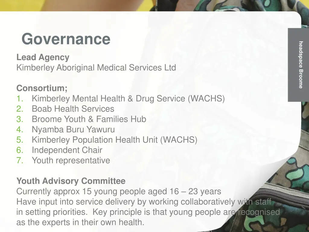 governance lead agency kimberley aboriginal