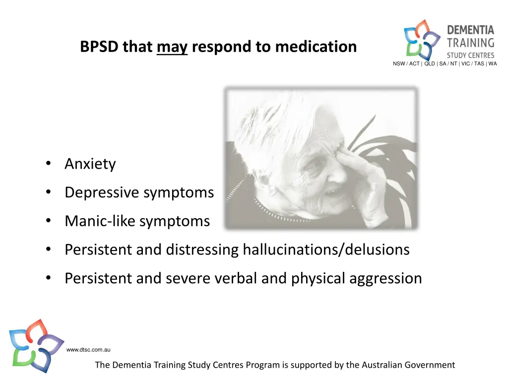 bpsd that may respond to medication