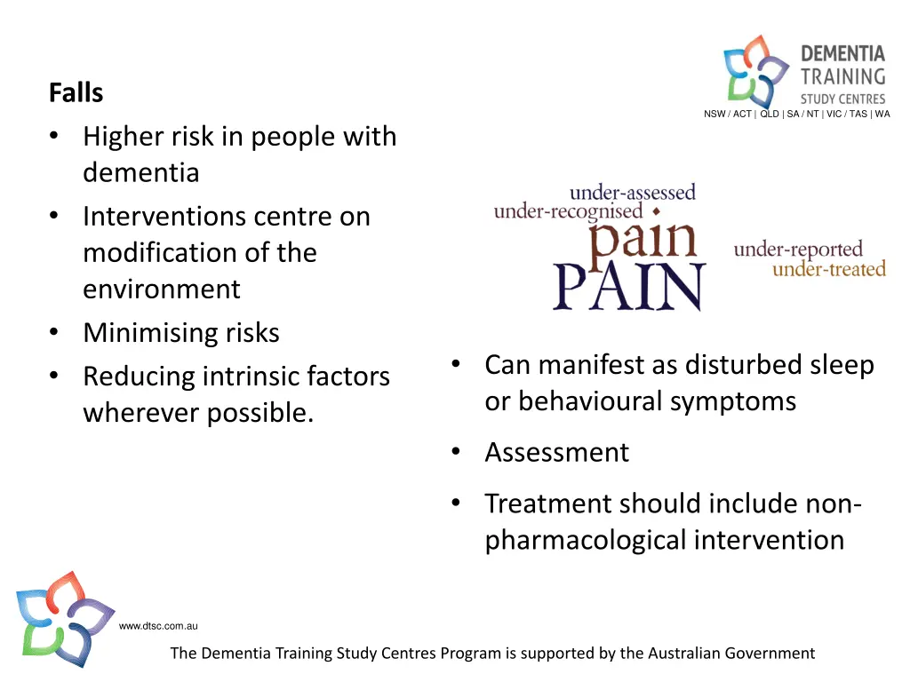 falls higher risk in people with dementia