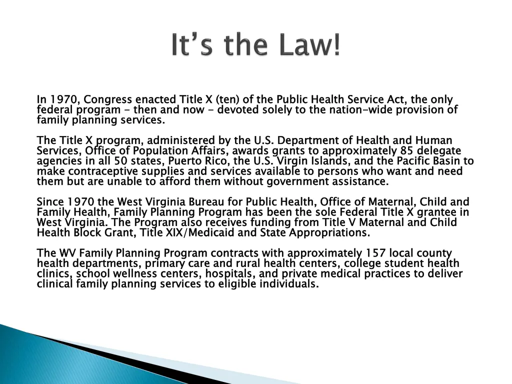 in 1970 congress enacted title