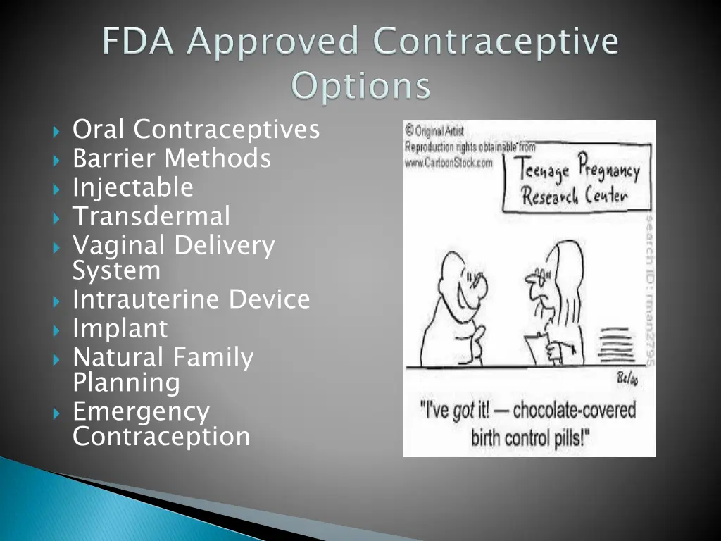 oral contraceptives barrier methods injectable