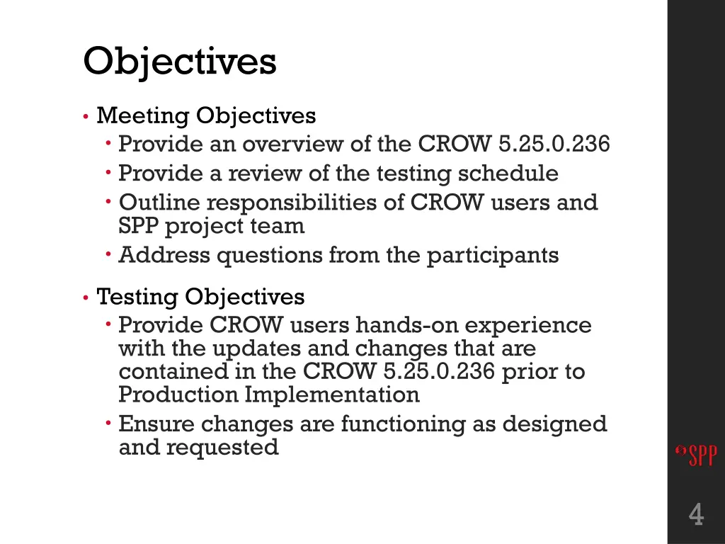 objectives