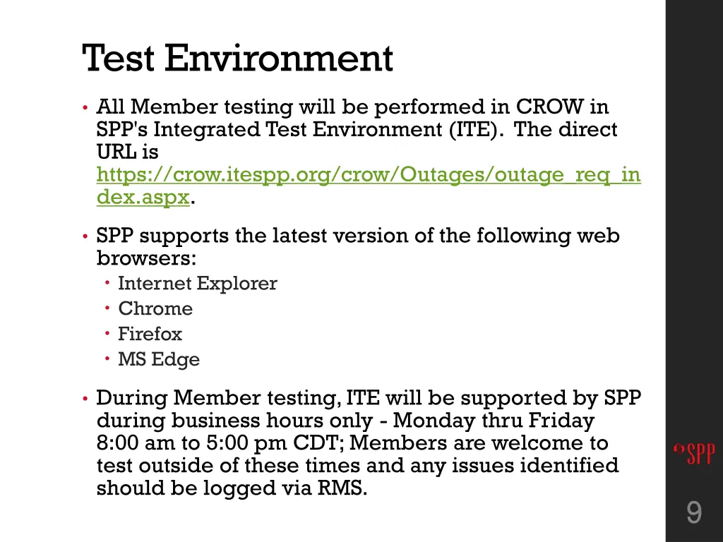 test environment