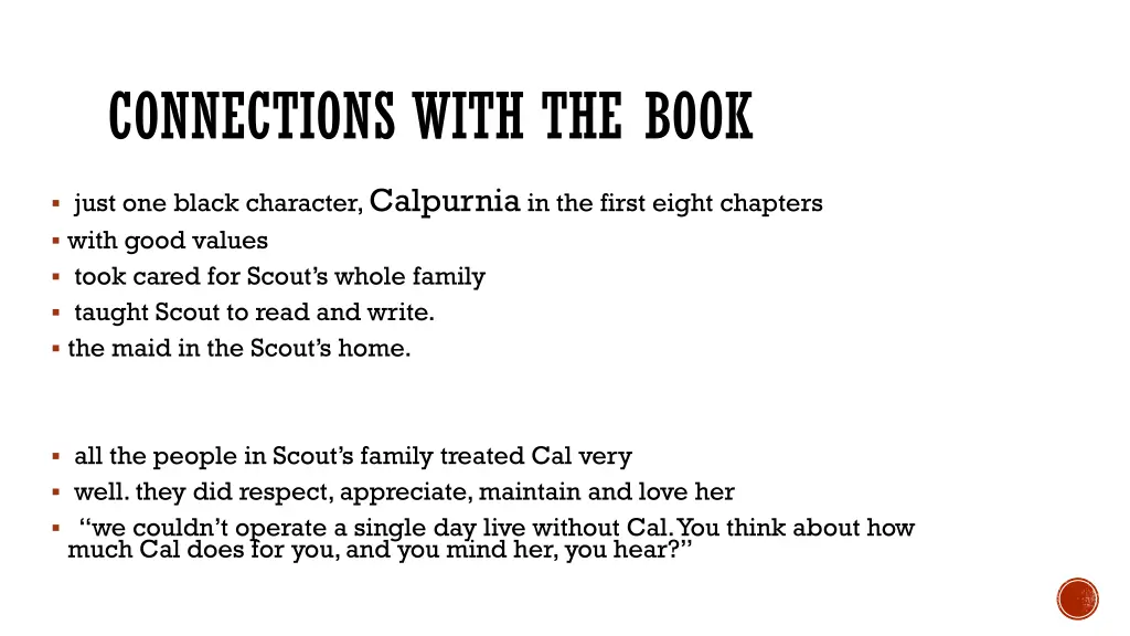 connections with the book