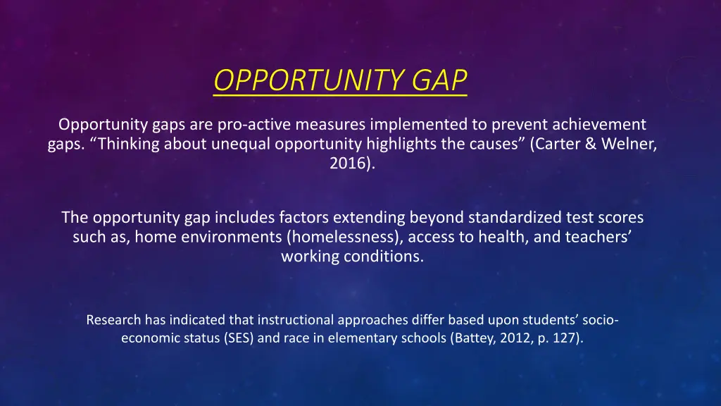 opportunity gap