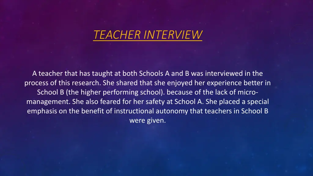 teacher interview