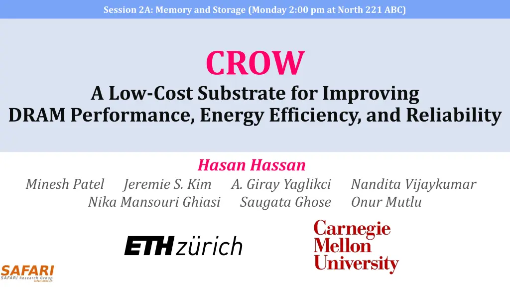 session 2a memory and storage monday 1