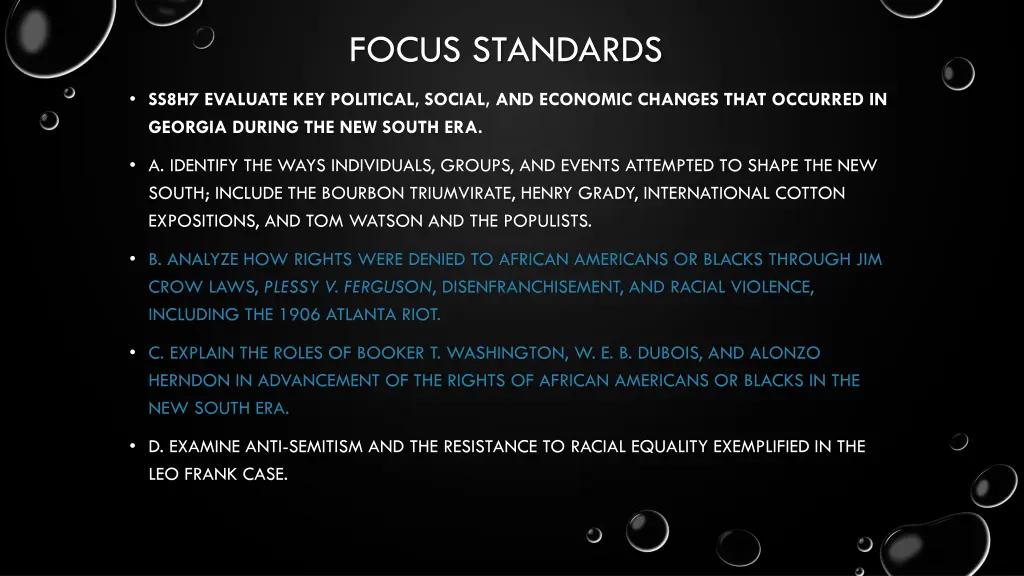focus standards