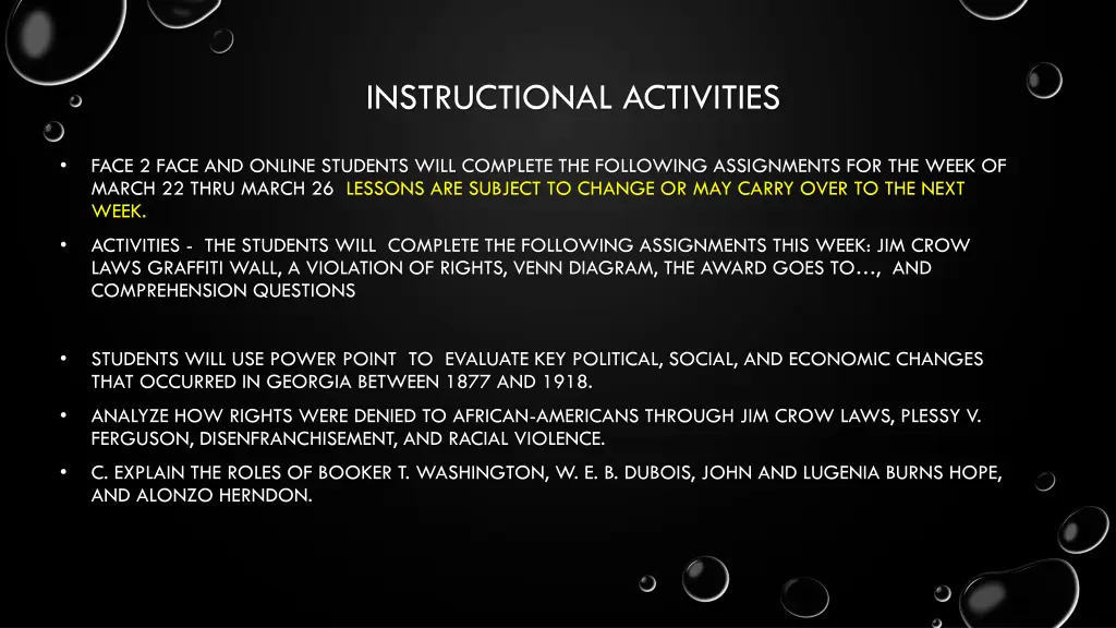 instructional activities