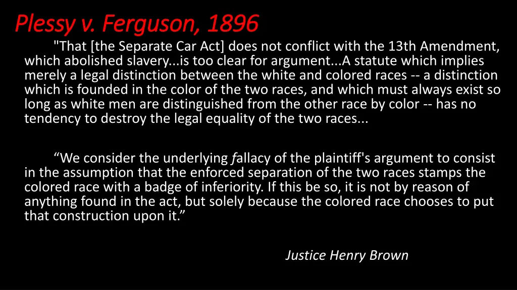 plessy plessy v ferguson 1896 v ferguson 1896