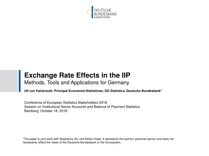 exchange rate effects in the iip methods tools