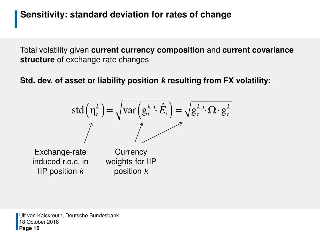 sensitivity standard deviation for rates of change
