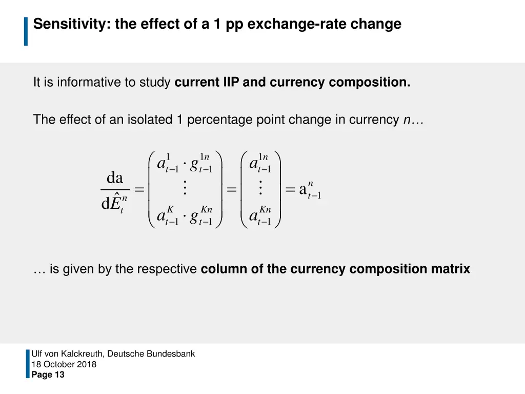 sensitivity the effect of a 1 pp exchange rate