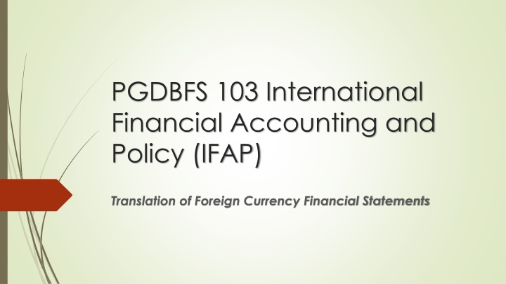 pgdbfs 103 international financial accounting