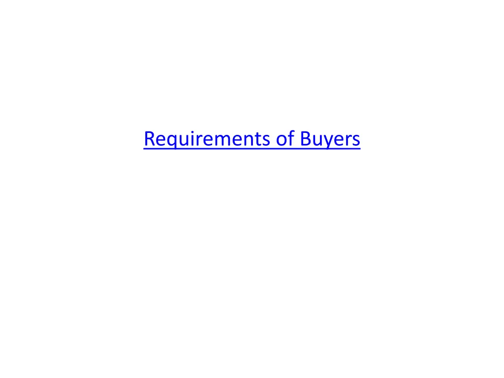 requirements of buyers