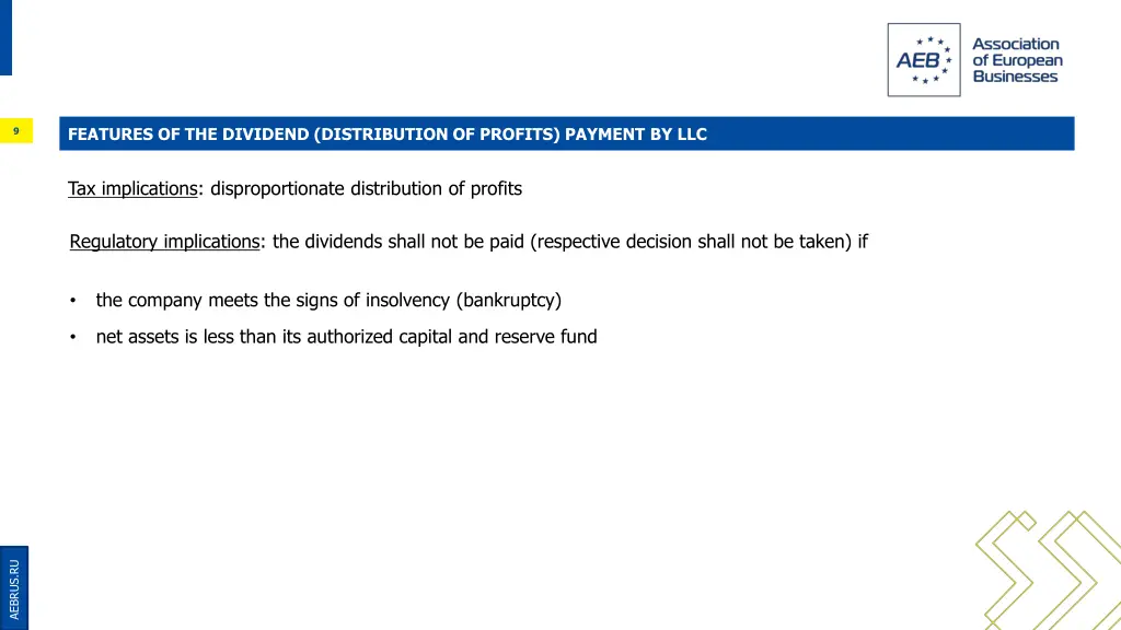features of the dividend distribution of profits