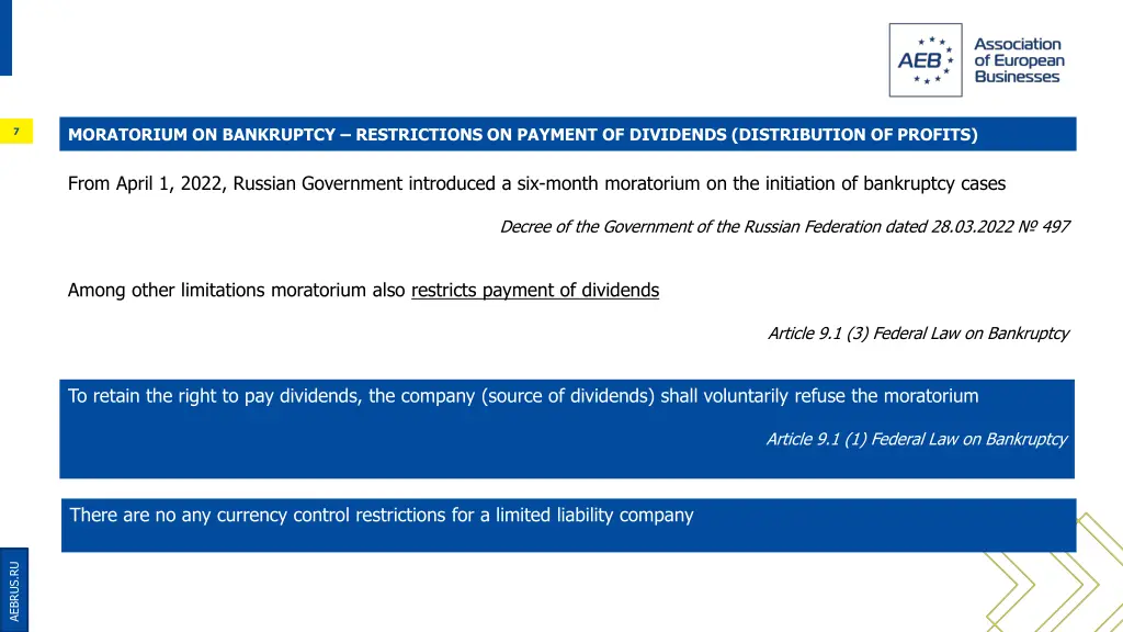 moratorium on bankruptcy restrictions on payment