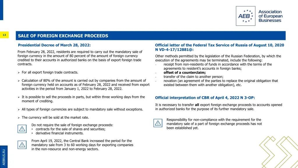 sale of foreign exchange proceeds